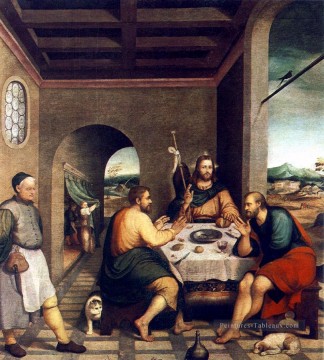 Souper à Emmaüs Jacopo Bassano Peinture à l'huile